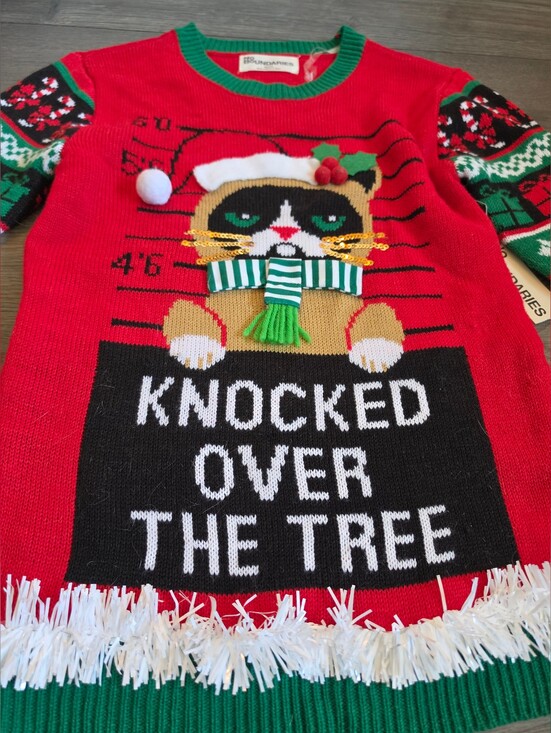 No Boundaries Sweaters - Ugly Christmas Sweater Cat